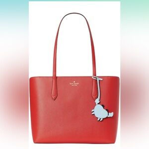 🦀 ❤️NWOT Kate Spade Marlee zipper tote heirloom tomato blue crab